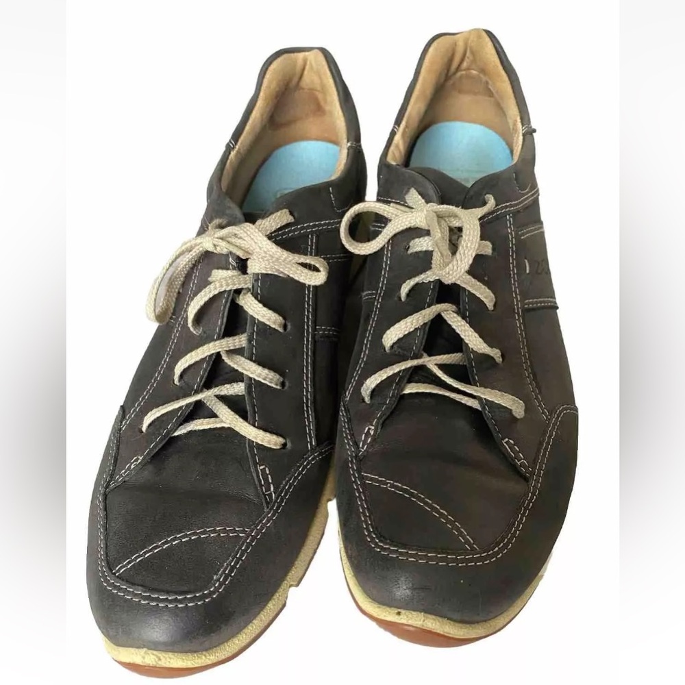Ecco Women’s 10/41 Chase Genuine Charcoal Gray Leather Lace Up Comfort S…